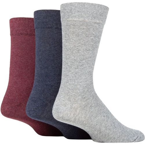 Mens 3 Pair SOCKSHOP 100% Recycled Plain Cotton Socks Grey / Blue / Pink 7-11 Mens - TORE - Modalova