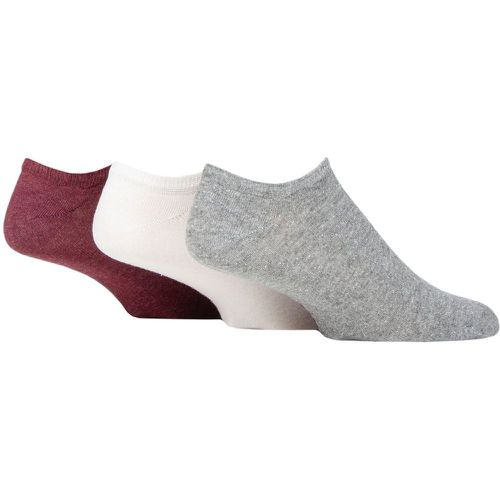 Mens 3 Pair SOCKSHOP 100% Recycled Plain Cotton Trainer Socks Grey / White / Pink 7-11 Mens - TORE - Modalova