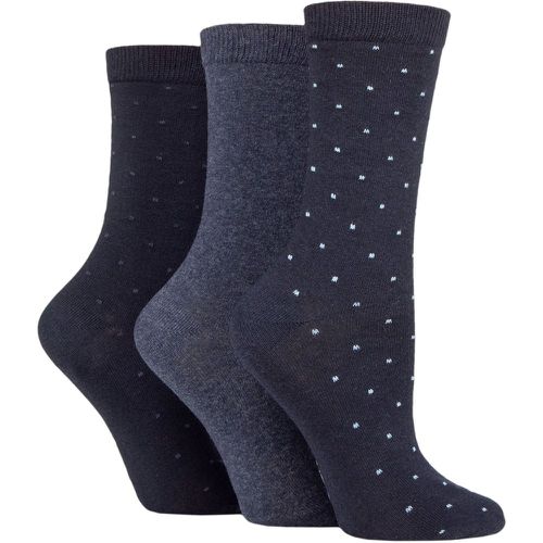 Ladies 3 Pair SOCKSHOP 100% Recycled Dots Cotton Socks Navy 4-8 Ladies - TORE - Modalova