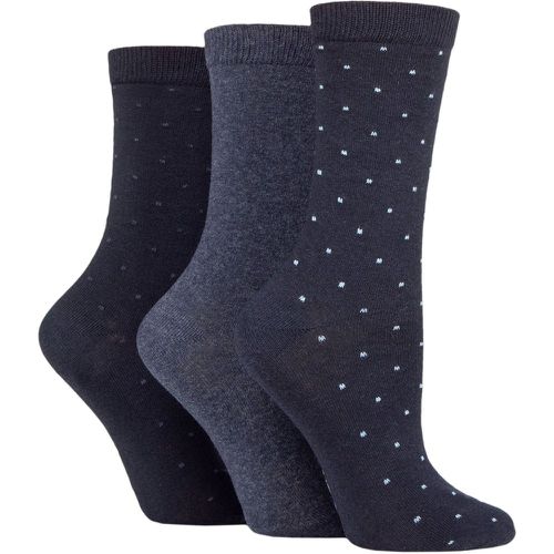 Women's 3 Pair SOCKSHOP 100% Recycled Dots Cotton Socks Navy 4-8 Ladies - TORE - Modalova