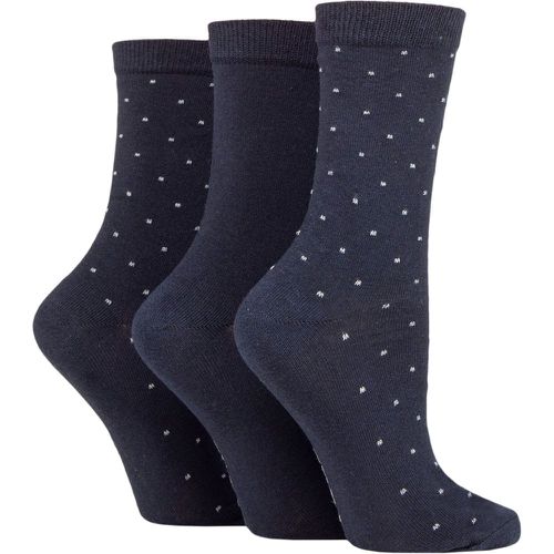 Women's 3 Pair SOCKSHOP 100% Recycled Pin Dot Cotton Socks Navy 4-8 Ladies - TORE - Modalova