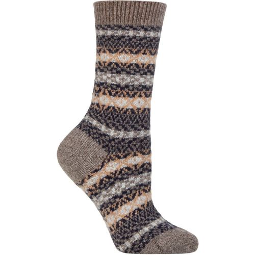 Women's 1 Pair Skye 85% Cashmere Traditional Fair Isle Socks Mink Melange 4-7 Ladies - Pantherella - Modalova