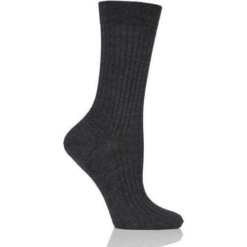 Pair Charcoal Classic Merino Wool Ribbed Socks Ladies 4-7 Ladies - Pantherella - Modalova