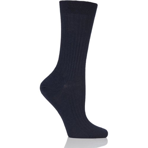 Pair Navy Classic Merino Wool Ribbed Socks Ladies 4-7 Ladies - Pantherella - Modalova