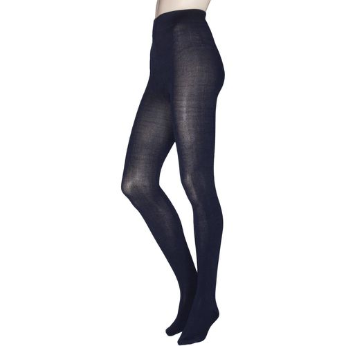 Pair Navy Elgin Bamboo and Recycled Polyester Plain Tights Ladies Medium - Thought - Modalova