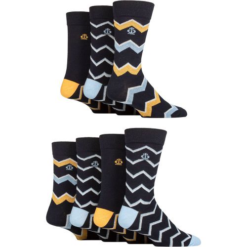 Mens 7 Pair Jeff Banks Recycled Cotton Patterned Socks Diagonal Stripes Navy 7-11 - SockShop - Modalova