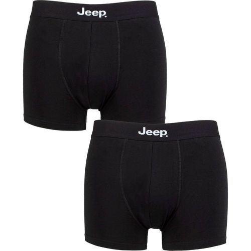 Mens 2 Pack Cotton Plain Fitted Hipster Trunks / M - Jeep - Modalova