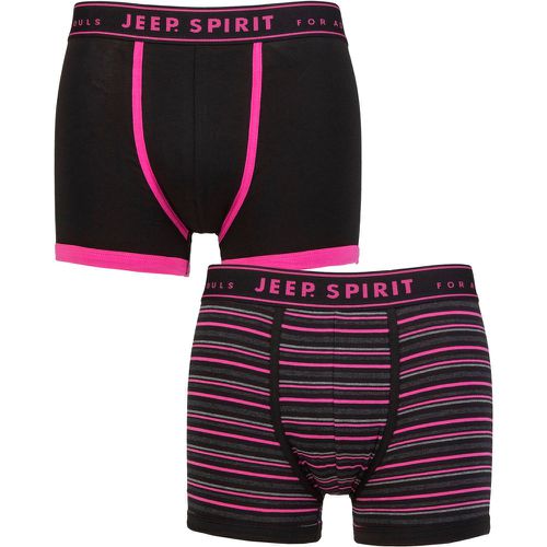 Mens 2 Pack Spirit Stripe Cotton Trunks Fine Stripe / Pink L - Jeep - Modalova