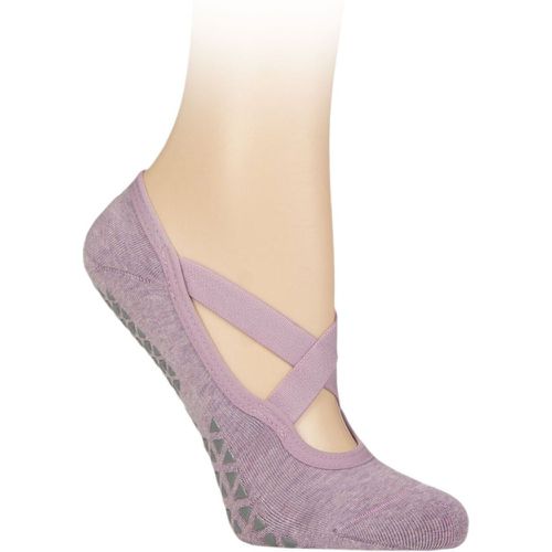 Women's 1 Pair Full Toe Organic Cotton Chloe Ballet Slippers Socks with Grip Dawn 6-8.5 Ladies - Tavi Noir - Modalova