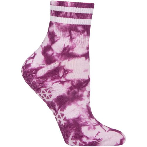 Ladies 1 Pair Aria Grip Socks Violet Tie Dye M - Tavi Noir - Modalova