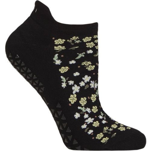 Ladies 1 Pair Tavi Noir Savvy Organic Cotton Low Rise Yoga Socks with Grip Ebony Flourish 3-5.5 Ladies - SockShop - Modalova