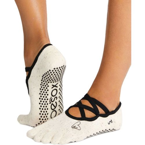 Ladies 1 Pair ToeSox Ballet Cross Full Toe Socks With Grip Coconuts For You 3-5.5 Ladies - SockShop - Modalova