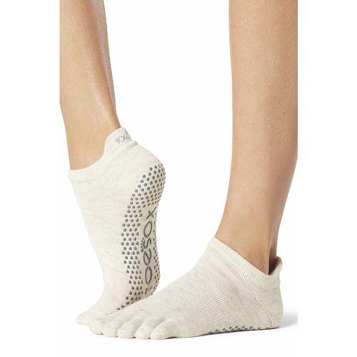 Ladies 1 Pair Full Toe Organic Cotton Low Rise Yoga Socks Oatmeal M - ToeSox - Modalova