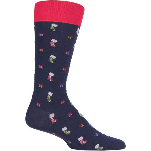 Mens 1 Pair Starfield Christmas Organic Cotton Socks Navy 7.5-9.5 Mens - Scott Nichol - Modalova