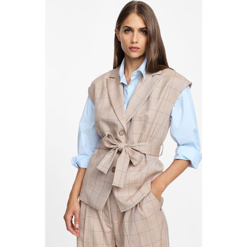 Gilet a quadri con cintura - Please - Modalova