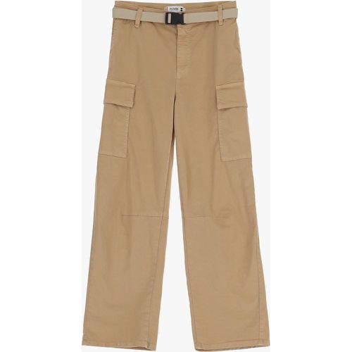 Pantaloni cargo monocolour con tasche verticali e cintura - Please - Modalova