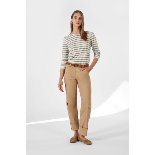 Pantaloni cargo monocolour con orlo inferiore risvoltato - Please - Modalova