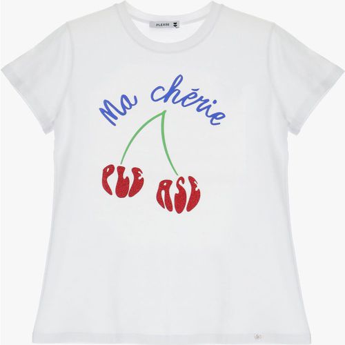T-shirt fantasia stampata in puro cotone con logo - Please - Modalova