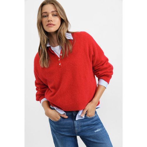 Maglione collo tondo con bottoni - Please - Modalova