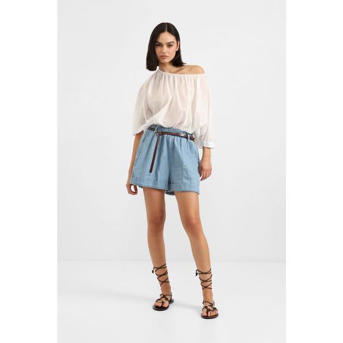 Shorts jeans in puro cotone con cintura sottile - Please - Modalova