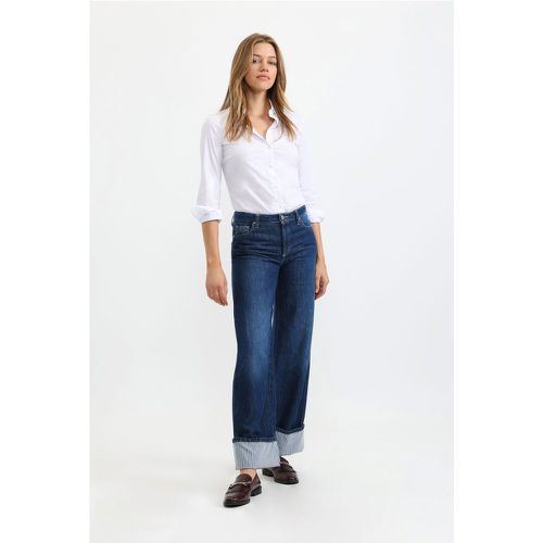 Jeans a gamba larga con risvolti - Please - Modalova