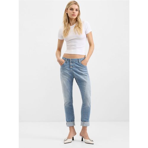 Jeans slim-fit effetto délavé con vita asimmetrica - Please - Modalova