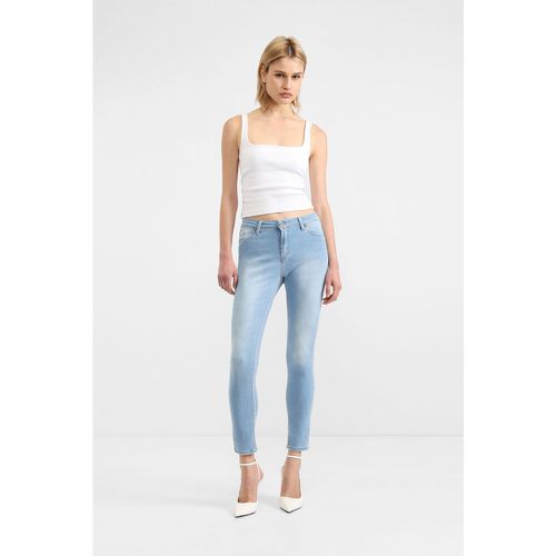 Jeans skinny effetto délavé con cinque tasche - Please - Modalova