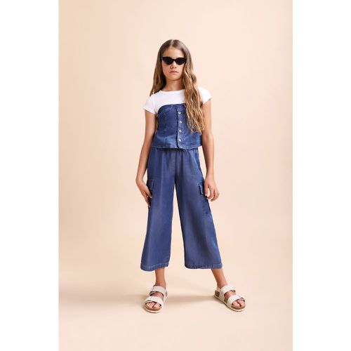 Jeans straight cropped con tasche laterali e coulisse - Please - Modalova