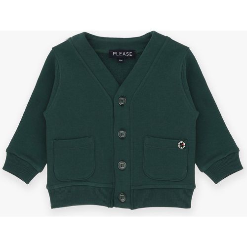 Cardigan baby in cotone con abbottonatura e tasche - Please - Modalova