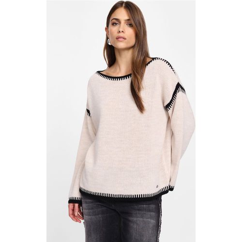 Maglione a maniche lunghe con orli ricamati - Please - Modalova