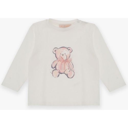 Maglia baby in cotone con stampa orsacchiotto - Please - Modalova