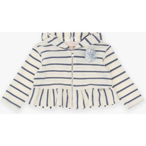 Maglia baby fantasia a righe con cappuccio e zip - Please - Modalova