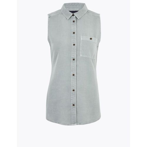 Pure Tencel™ Sleeveless Shirt grey - Marks & Spencer - Modalova