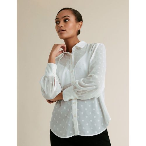 Textured Polka Dot Long Sleeve Shirt cream - Marks & Spencer - Modalova