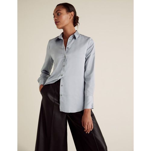 Satin Long Sleeve Shirt silver - Marks & Spencer - Modalova