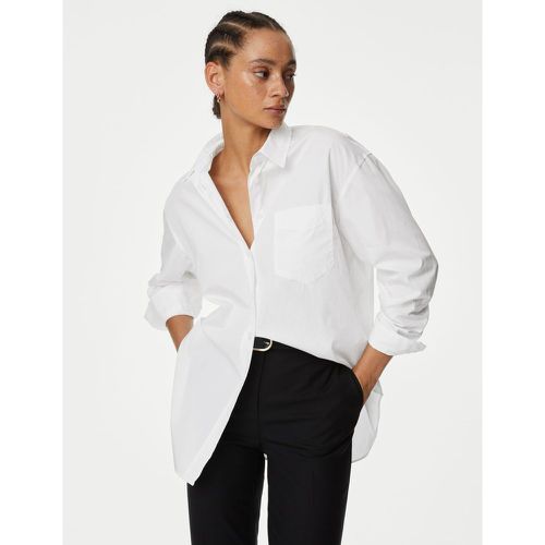 Pure Cotton Oversized Long Sleeve Shirt - Marks & Spencer - Modalova