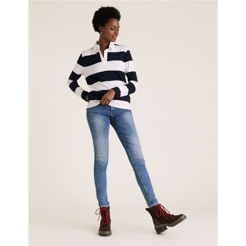 Pure Cotton Rugby Striped Straight Fit Top navy - Marks & Spencer - Modalova