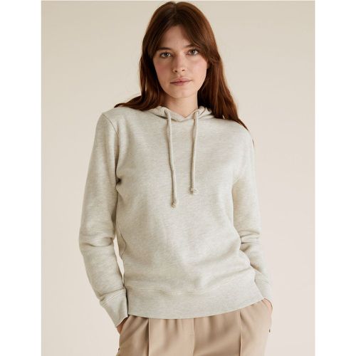 Cotton Relaxed Long Sleeve Hoodie beige - Marks & Spencer - Modalova