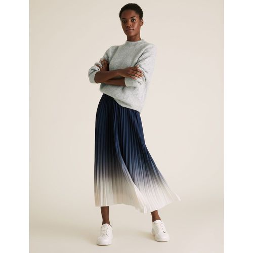 Pleated Midi A-Line Skirt navy - Marks & Spencer - Modalova