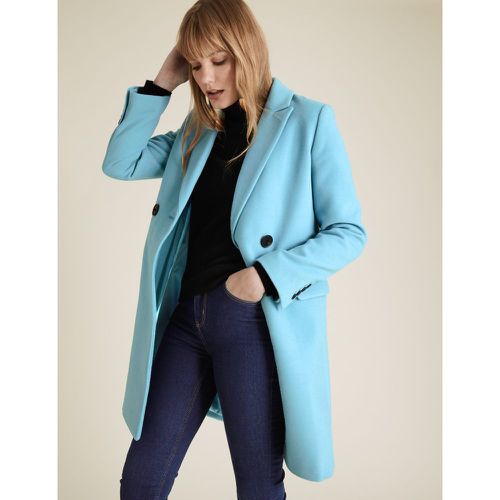 Soft Touch Double Breasted City Overcoat blue - Marks & Spencer - Modalova