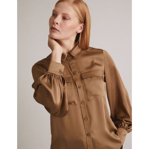 Satin Blouson Sleeve Shirt brown - Marks & Spencer - Modalova