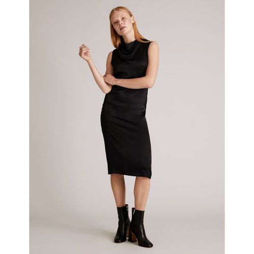 Satin Sleeveless Midi Waisted Dress - Marks & Spencer - Modalova
