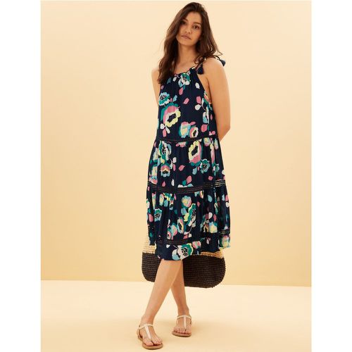 Cotton Woven Floral Tassel Beach Dress navy - Marks & Spencer - Modalova