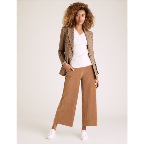 Jersey Corduroy Wide Leg Trousers brown - Marks & Spencer - Modalova