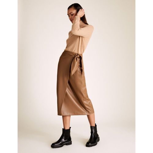 Faux Leather Midi Wrap Skirt brown - Marks & Spencer - Modalova