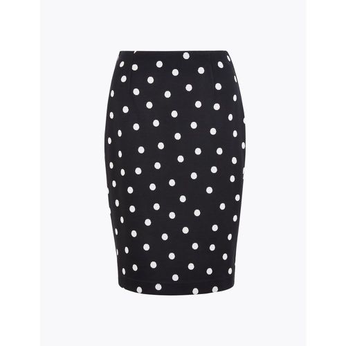 Jersey Polka Dot Knee Length Pencil Skirt black - Marks & Spencer - Modalova