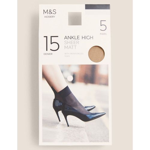 Pk 15 Denier Matt Ankle Highs beige - Marks & Spencer - Modalova