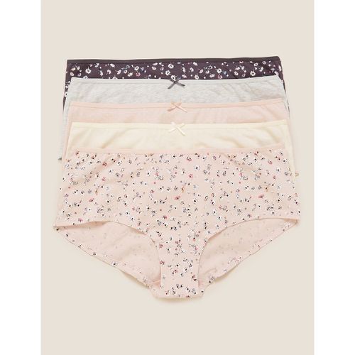 Pk Cotton Lycra® Daisy Print Low Rise Shorts pink - Marks & Spencer - Modalova