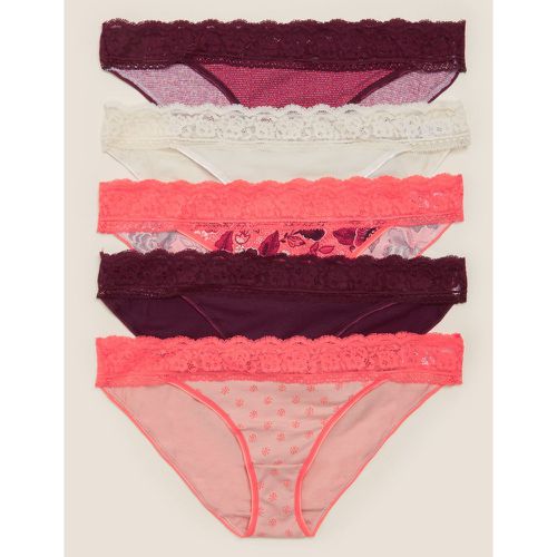 Pk Cotton Lycra® & Lace Bikini Briefs orange - Marks & Spencer - Modalova