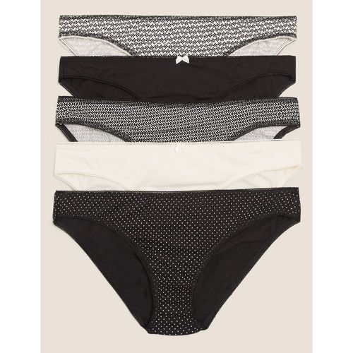 Marks & Spencer Women's 5pk Cotton Lycra™ Bikini Knickers (Soft